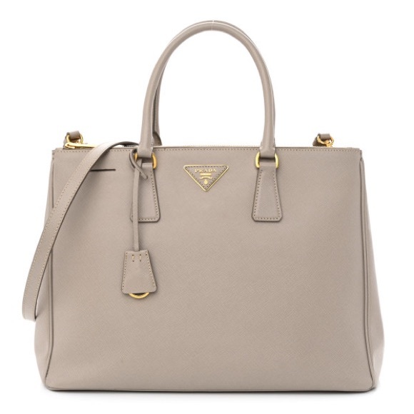 Authentic Prada Galleria double zip 2 way tote bag grey - Picture 1 of 11